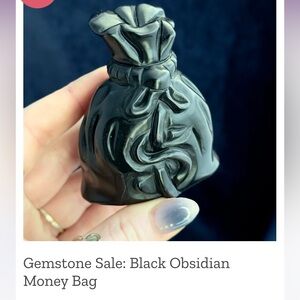 Nkack Obsidian crystal money bag